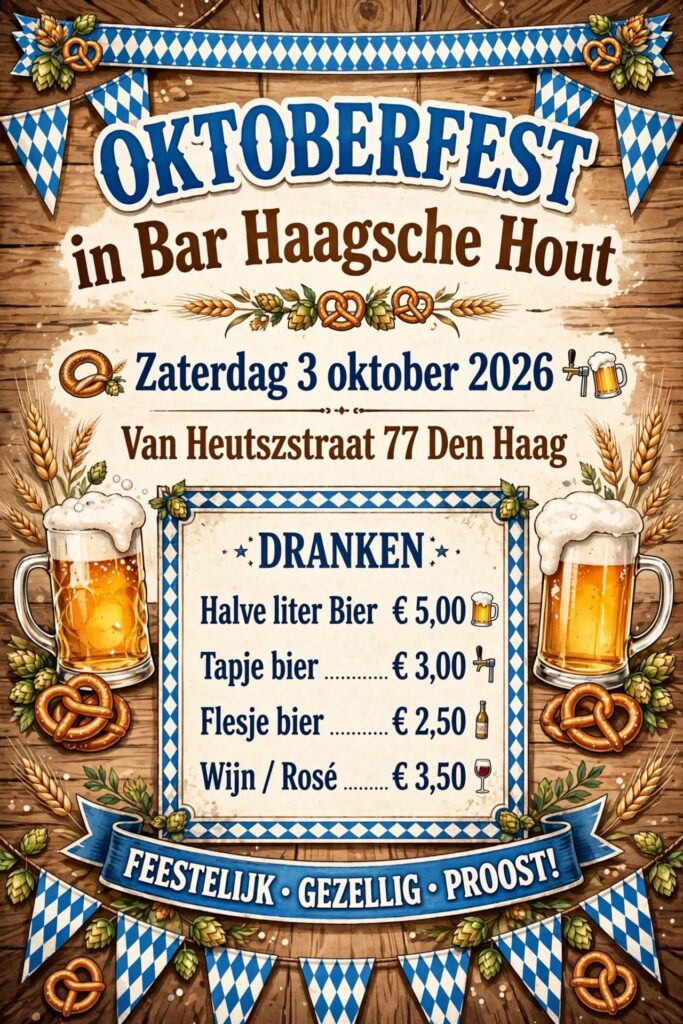 🍺 Oktoberfest bij Bar Haagsche Hout!