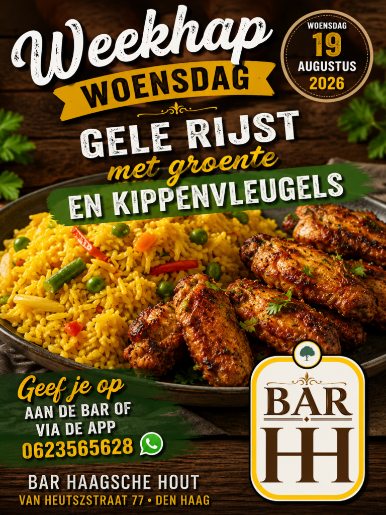 Weekhap Gele rijst met groenten en kippenvleugeltjes